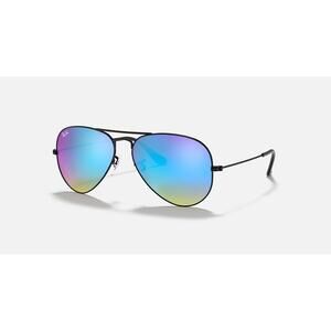 Ray-Ban Aviator Black Rim Flash Lenses Gradient Brand New